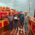 La Liga Sanjuanina reconoció a Huarpes por su 17º aniversario con una placa conmemorativa