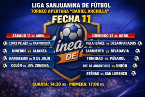 La Liga Sanjuanina entra en zona caliente: se juega la fecha 11 del Apertura “Daniel Archilla”