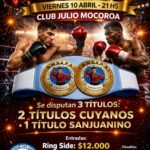 Gran noche de boxeo en San Juan: Mocoroa se prepara para una velada con títulos en juego