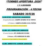 Se juega la cuarta fecha del Torneo Apertura 2026 de la Liga Albardón-Angaco