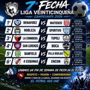 La Liga Veinticinqueña entra en una etapa decisiva: quedó programada la séptima fecha del Campeonato 2026