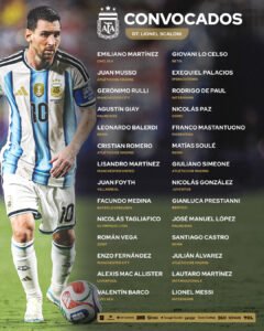 Lista de convocados para los próximos amistosos 🇦🇷