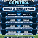 La Liga Sanjuanina definió los cruces y horarios de los playoffs del Clausura 2026