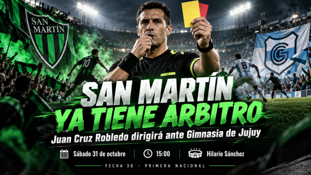 San Martín ya tiene árbitro